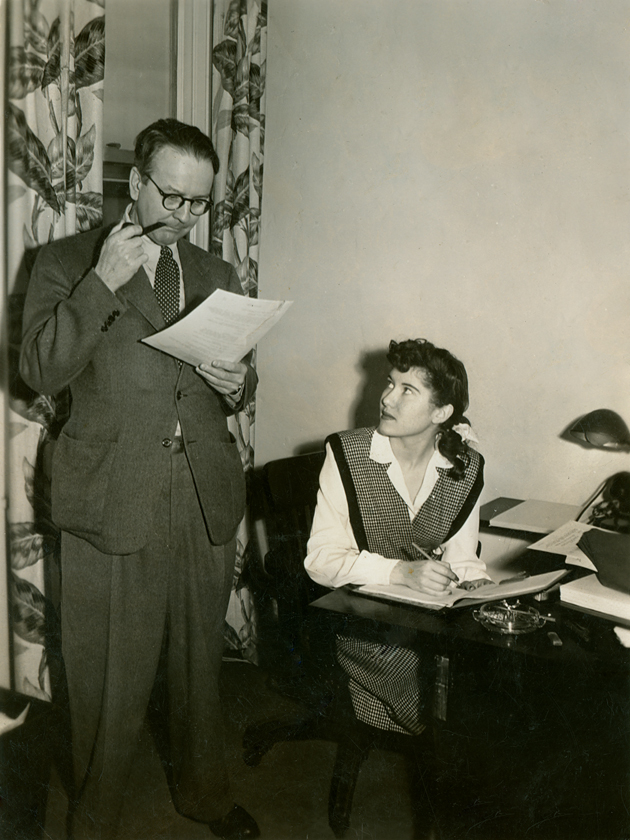 Dorothy with Ray at Paramount, 1940s